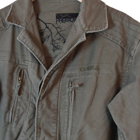 O'Neill Military Utility Jacket Sz L Olive Green Premium Series Workwear - Picture 13 of 14